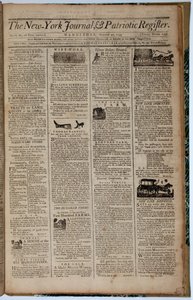 न्यूयॉर्क जर्नल और पैट्रियट रजिस्टर का फ्रंट पेज, 21 अगस्त 1793 द्वारा अमेरिकी स्कूल