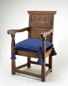 ग्रेट चेयर, एसेक्स काउंटी, मैसाचुसेट्स, 1640-85 (सफेद ओक) द्वारा अमेरिकी स्कूल