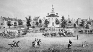 स्वतंत्रता, मिसौरी, c.1850 (उत्कीर्णन) द्वारा अमेरिकी स्कूल