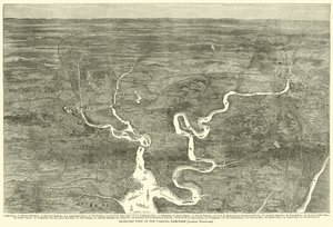 वर्जिनिया कैंपेन का आइसोमेट्रिक व्यू, लुकिंग वेस्टवर्ड, जून 1864