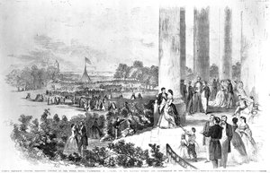 फ्रैंक्स लेसलीज़ इलस्ट्रेटेड न्यूज़पेपर से सम्राट नेपोलियन (1808-73) के लिए व्हाइट हाउस का रिसेप्शन द्वारा अमेरिकी स्कूल