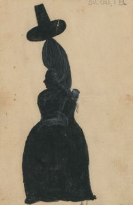 लुसी नॉक्स, c.1790 (कार्ड पर चीन की सफेद स्याही) द्वारा अमेरिकी स्कूल