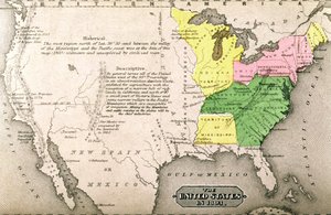 1803 में संयुक्त राज्य अमेरिका का नक्शा, &39;हमारा पूरा देश: द पास्ट एंड प्रेज़ेंट ऑफ़ द यूनाइटेड, हिस्टोरिकल एंड डिस्क्रिप्टिव&39;, जॉन वार्नर नाई और हेनरी हरे द्वारा, 1861