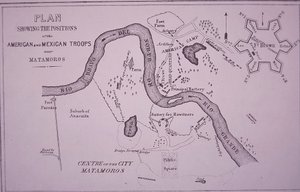 मैक्सिकन-अमेरिकी युद्ध (1846-48), रियो ग्रांडे और माटामोरोस के पास अमेरिकी सैनिकों का नक्शा द्वारा अमेरिकी स्कूल