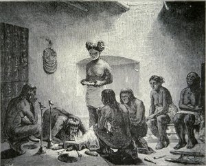 'प्रार्थना फॉर रेन', c.1880 (उत्कीर्णन) द्वारा अमेरिकी स्कूल