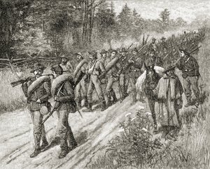 1865 में एएस बर्न्स und कंपनी द्वारा प्रकाशित &39;ए ब्रीफ हिस्ट्री ऑफ द यूनाइटेड स्टेट्स&39; से 1865 में शर्मन की सेना ने समंदर की ओर कूच किया। द्वारा अमेरिकी स्कूल
