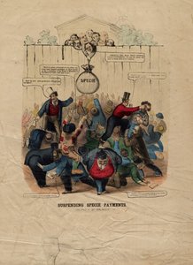 फिलाडेल्फिया में प्रकाशित सट्टे के भुगतान को निलंबित करना, सी। 1857 द्वारा अमेरिकी स्कूल