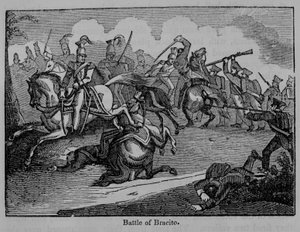 1862 में प्रकाशित जॉन फ्रॉस्ट द्वारा &39;ए पिक्टोरियल हिस्ट्री ऑफ़ मैक्सिको एंड द मैक्सिकन वॉर&39; से ब्रैकिटो की लड़ाई, चित्रण द्वारा अमेरिकी स्कूल