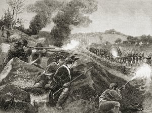 1885 में एएस बार्न्स und कंपनी द्वारा प्रकाशित &39;ए ब्रीफ हिस्ट्री ऑफ द यूनाइटेड स्टेट्स&39; से लेक्सिंगटन से ब्रिटिश पीछे हट गए। द्वारा अमेरिकी स्कूल