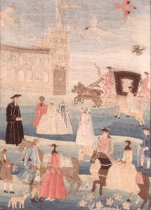 द चैंडलर वेडिंग टेपेस्ट्री, c.1756 द्वारा अमेरिकी स्कूल