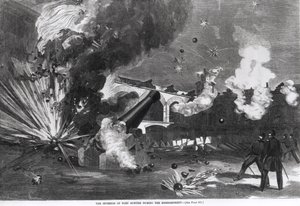 &39;हार्पर वीकली&39; से 27 अप्रैल 1861 को, 12 अप्रैल 1861 को बमबारी के दौरान किले का आंतरिक भाग द्वारा अमेरिकी स्कूल