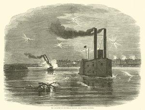 लैंकेस्टर एंड स्विटजरलैंड मार्च 1863 में विक्सबर्ग बैटरियों को चलाता है द्वारा अमेरिकी स्कूल