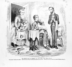 मॉनिटर खतरे में सेट है, या, Alls Well that Ends Well, c.1862 द्वारा अमेरिकी स्कूल