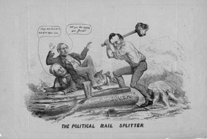 राजकीय रेल फाड़, जे लीच, न्यूयॉर्क, 1860 द्वारा प्रकाशित द्वारा अमेरिकी स्कूल