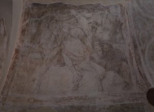 भालू हंट, 11 वीं शताब्दी द्वारा प्राचीन रूसी भित्ति चित्र
