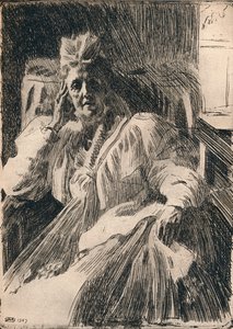 स्वीडन के डॉगर रानी की एक नक़्क़ाशी c1909 द्वारा अलग है लियोनार्ड ज़ोर्न