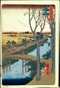 सेंट व्यू सेलेब्स डी'एडो: कौमे तटबंध (ईदो के एक सौ प्रसिद्ध दृश्य) - हिरोशिगे, उटागावा (1797-1858) - 1856-1858 - रंग वुडकट - स्टेट हर्मिटेज, सेंट पीटर्सबर्ग द्वारा एंडो या उटागावा हिरोशिगे