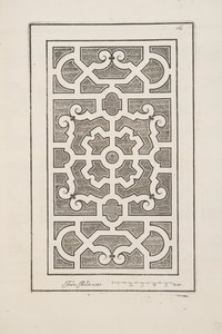 थिएटर डेस प्लान्स एट जार्डिनेज, पब 1652 (उत्कीर्णन) से पार्टेरे के लिए डिज़ाइन