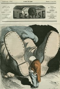 एडोल्फ थियर्स (1797-1877), फ्रांसीसी राजनेता। गिल द्वारा "" L'Eclipse" में कवर, जनवरी 12 द्वारा एंड्रयू गिल