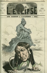 अगस्टे बारबियर (1805-1882), फ्रांसीसी कवि 1869 में फ्रांसीसी अकादमी के लिए चुने गए। गिल द्वारा "" L'Eclipse" में कवर, जून 4 द्वारा एंड्रयू गिल