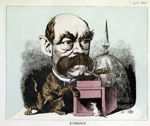 काउंट ओटो एडुआर्ड लियोपोल्ड वॉन बिस्मार्क द्वारा कार्टून (1815-1898), किंगडम ऑफ प्रशिया के चांसलर - गिल द्वारा कार्टून