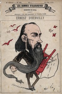 अर्नेस्ट डी'हर्विली का कार्टून (1839-1911) कवि, उपन्यासकार और नाटककार - 'लेस होम्स डी'टुडे' से सी। 1880 1880 हेनरी डेमारे द्वारा (1846-1888) द्वारा एंड्रयू गिल