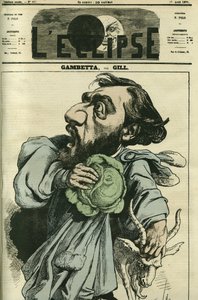 लियोन गैम्बेटा (1838-1882), फ्रांसीसी राजनीतिज्ञ। गिल द्वारा "" L'Eclipse" में कवर, अप्रैल १७ द्वारा एंड्रयू गिल
