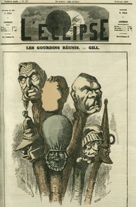 Les Gourdins फिर से मिला, एक नई व्यंग्य डायरी का निर्माण। गिल द्वारा "" L'Eclipse" में कवर, फरवरी 20 द्वारा एंड्रयू गिल