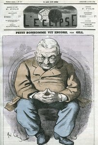 छोटा आदमी अभी भी रहता है, एडोल्फ थियर्स (1797-1877), फ्रांसीसी राजनेता द्वारा कार्टून। गिल द्वारा "" L'Eclipse" में कवर, 8 जून द्वारा एंड्रयू गिल
