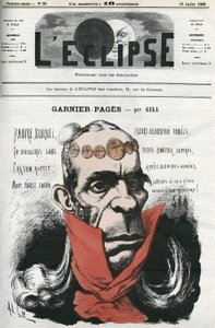लुई एंटोनी गार्नियर-पेज (गार्नियर पेज) (1803-1878), फ्रांसीसी राजनीतिज्ञ। गिल द्वारा "" L'Eclipse"" में कवर, जुलाई १९ द्वारा एंड्रयू गिल