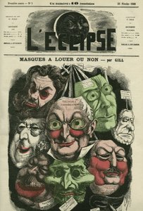 किराए के लिए मास्क या कार्निवल के लिए नहीं। गिल द्वारा "" L'Eclipse" में कवर, फरवरी २३ द्वारा एंड्रयू गिल