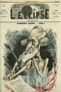 नाम गग्ने, एक चुनाव में एक उम्मीदवार का चित्रण। गिल द्वारा "" L'Eclipse" में कवर, 9 मई द्वारा एंड्रयू गिल