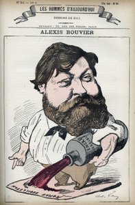 फ्रांसीसी लोकप्रिय उपन्यासकार और नाटककार एलेक्सिस बाउवियर (1836-1892) का पोर्ट्रेट। गिल, पेरिस द्वारा कार्टून। द्वारा एंड्रयू गिल