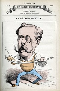 ऑरेलियन शॉल (1833-1902) का पोर्ट्रेट, फ्रांसीसी पत्रकार, लेखक और हास्य अभिनेता। गिल, पेरिस द्वारा कार्टून। द्वारा एंड्रयू गिल