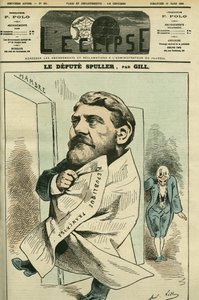 यूजीन स्पुलर (1835-1896) का पोर्ट्रेट, फ्रांसीसी वकील, पत्रकार, लेखक और राजनीतिज्ञ। गिल द्वारा "" L'Eclipse" में कवर, मार्च 12 द्वारा एंड्रयू गिल