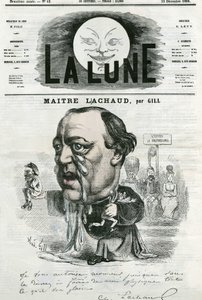 मैत्रे चार्ल्स लाचौद का पोर्ट्रेट (1817-1882), फ्रांसीसी वकील। गिल द्वारा कार्टून, "" ला लुने "में, 23 दिसंबर द्वारा एंड्रयू गिल