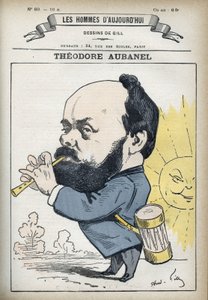 थियोडोर औबनेल (1829-1886) का पोर्ट्रेट, फ्रांसीसी प्रिंटर और प्रोवेनकल कवि। गिल, पेरिस द्वारा कार्टून। द्वारा एंड्रयू गिल