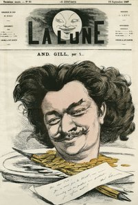 लुई-अलेक्जेंड्रे गॉसेट डी गुइन्स का स्व-चित्र आंद्रे गिल (1840-1885), फ्रांसीसी कार्टूनिस्ट और कार्टूनिस्ट। गिल द्वारा कार्टून, "द मून" में, सितंबर १५ द्वारा एंड्रयू गिल