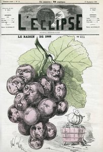 1868 का अंगूर, असाधारण फसल का आह्वान। गिल द्वारा "" L'Eclipse" में कवर, 27 सितंबर द्वारा एंड्रयू गिल