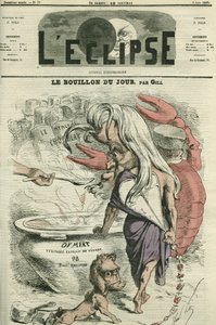 दिन का शोरबा, "" मांस का "" के लिए चित्रण, मांस का अर्क। गिल द्वारा "" L'Eclipse" में कवर, 6 जून द्वारा एंड्रयू गिल