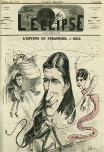 विक्टोरियन सरदौ (1831-1908), फ्रांसीसी नाटककार। गिल द्वारा "" L'Eclipse" में कवर, जनवरी १७ द्वारा एंड्रयू गिल