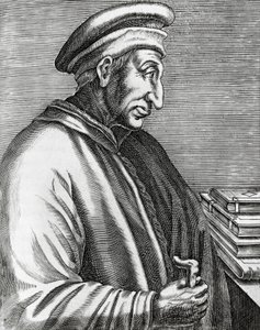 कोसिमो डी मेडिसी का पोर्ट्रेट, जिसे एल्डर (1389-1464) के नाम से जाना जाता है, इतालवी राजनेता, द रियल पोर्ट्रेट्स एंड लाइव्स ऑफ़ इलस्ट्रियस मेन से उत्कीर्णन द्वारा आंद्रे तिवेट