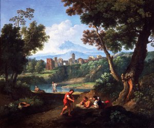 लैंडस्केप, एंड्रिया लोकाटेली (1695-1741) द्वारा, कैनवास पर तेल, 61x73 सेमी।