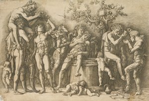 Bacchanal with a Wine Vat, ca. 1470-90.  द्वारा एंड्रिया मेंटेग्ना