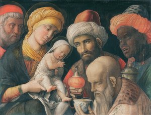 राजाओं का आराध्य। 1495-1505 के आसपास द्वारा एंड्रिया मेंटेग्ना