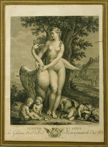 लेडा और हंस, फिलिप ट्रिएरे (1756-1815) द्वारा उत्कीर्ण, एंड्रिया डेल सार्टो द्वारा एक चित्र से द्वारा एंड्रिया डेल सार्तो