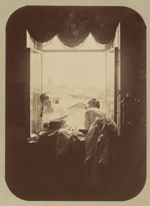 [खिड़की पर दो युवा महिलाएं], सीए। 1870. द्वारा आंद्रेई ओसिपोविच कारलिन