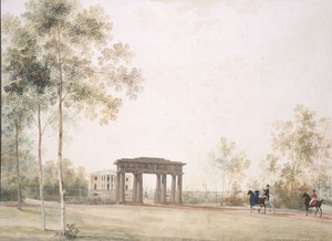 1821 के बाद, Tsarskoye Selo में पार्क का प्रवेश द्वार
