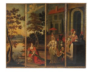 चार गुना डबल साइडेड स्क्रीन, c.1700