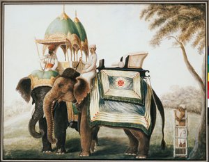हाथी अपने महावत के साथ, c.1815